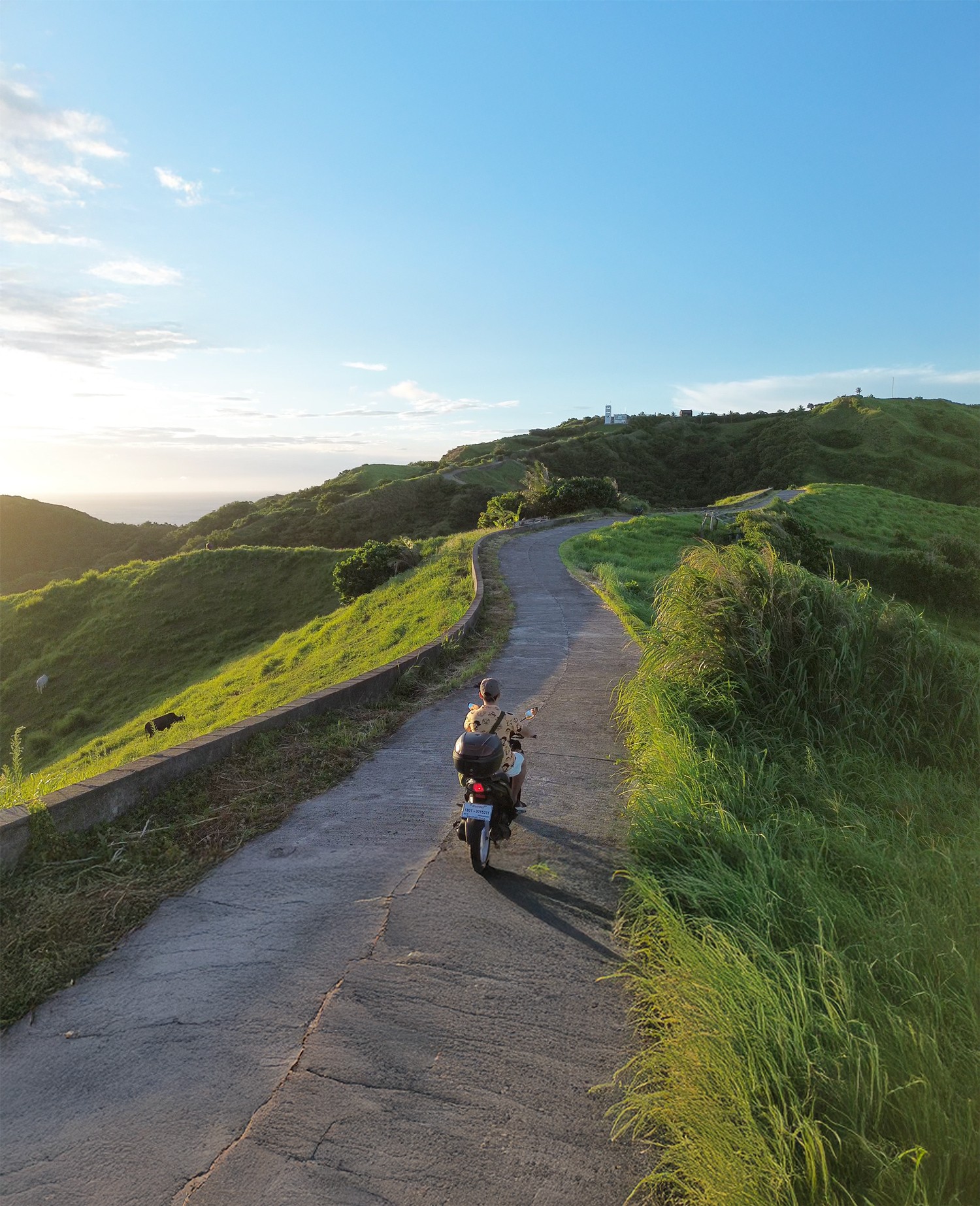 motorcycle drone shot in tukon batanes